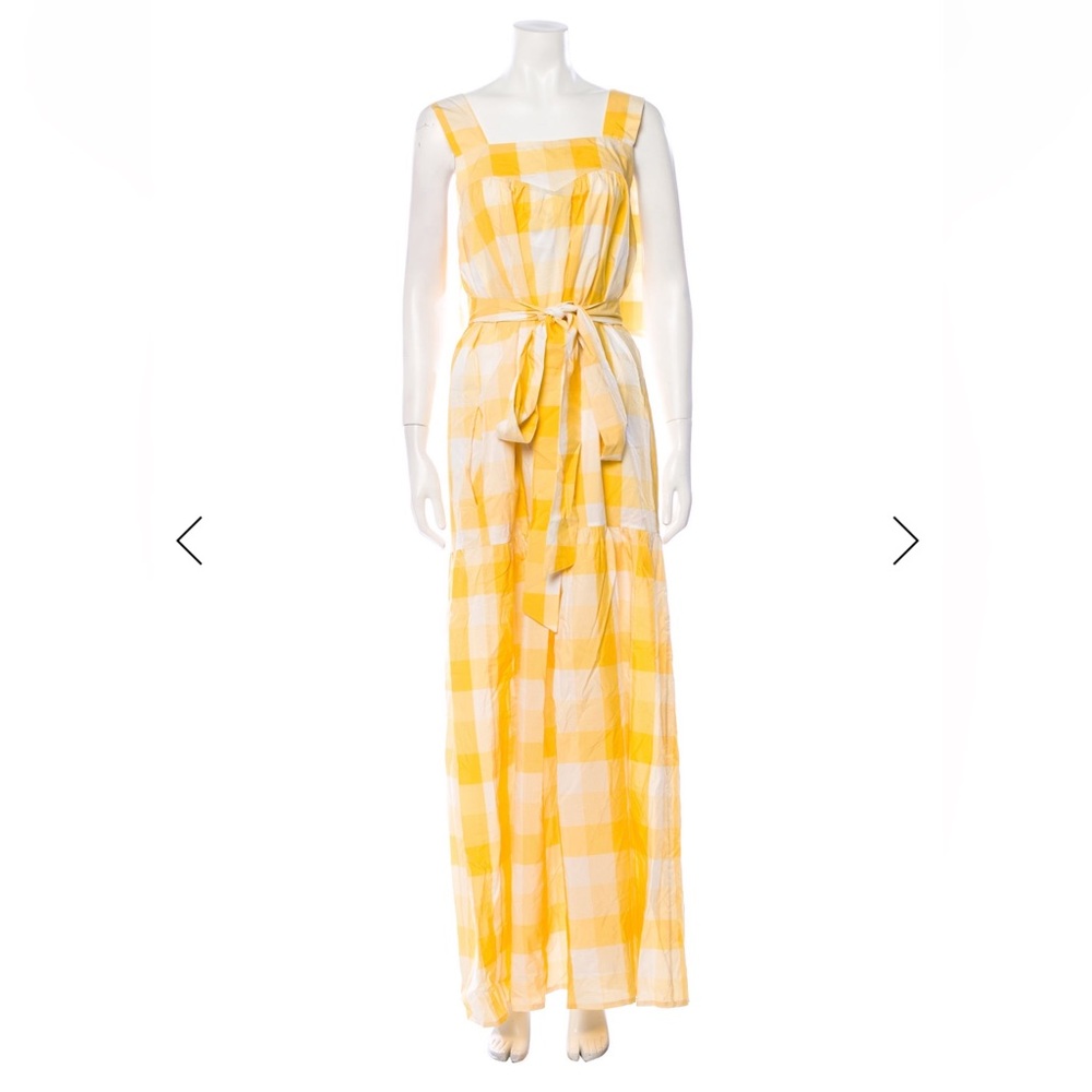 Sunny Yellow Plaid Maxi Dress xs fit small